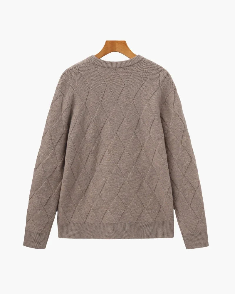 Diamond Knit Crewneck Sweater