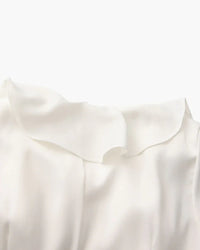 Pearl Button Ruffle Midi Dress