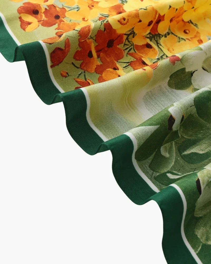 Old Money Impressionist Garden Scarf