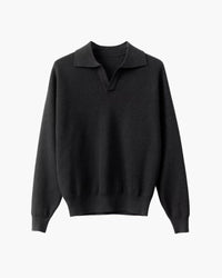 Textured Knit Polo Sweater