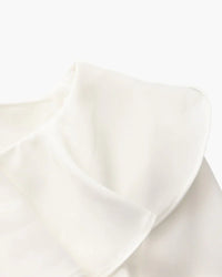 Pearl Button Ruffle Midi Dress