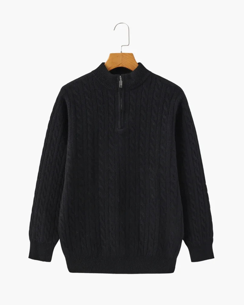 100% Cashmere Woven Half Zip