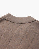 Heritage Diamond Knit Zip Cardigan