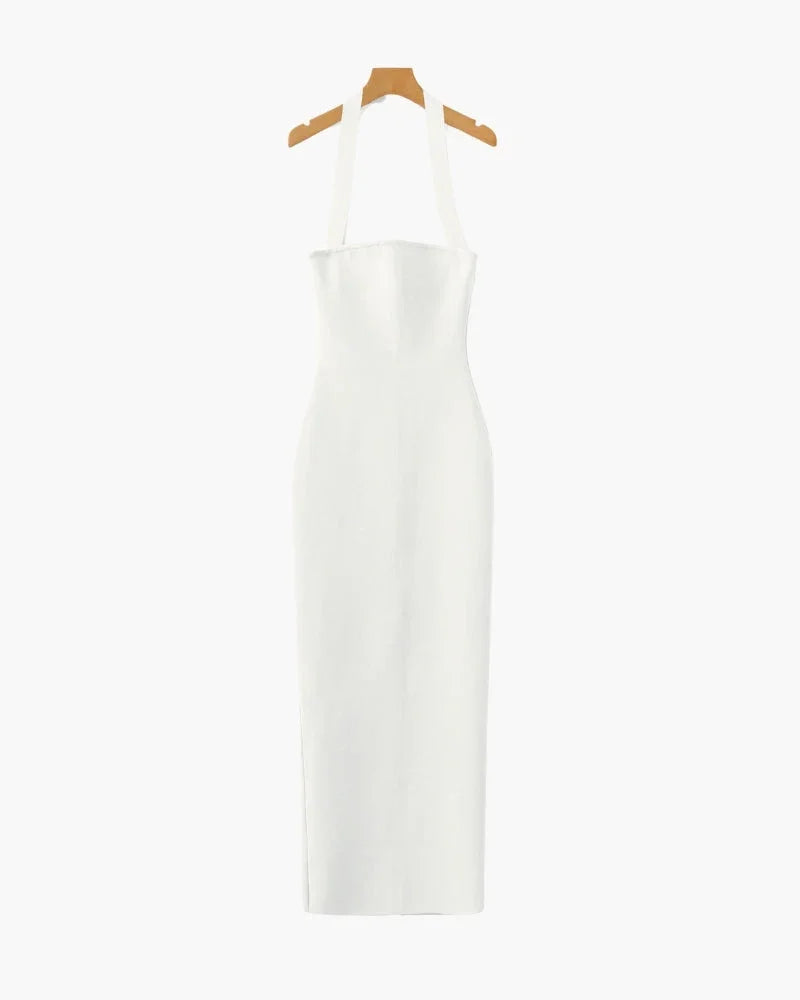 Halter Neck Slim Fit Maxi Dress