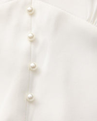 Pearl Button Ruffle Midi Dress