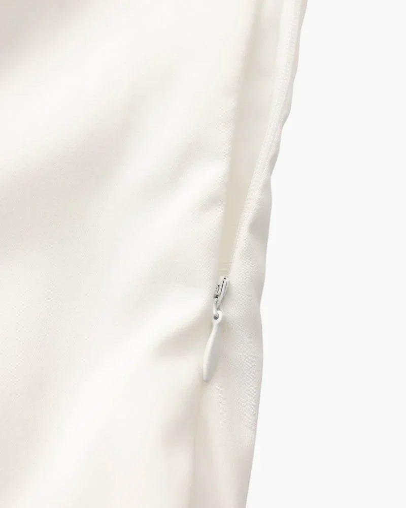 Pearl Button Ruffle Midi Dress
