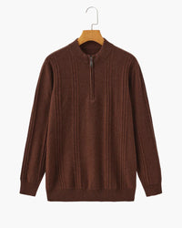 100% Cashmere Ribbed Half Zip
