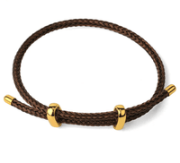 Bracelet corde avec fermoir plaqué or - CLOTHO STORE