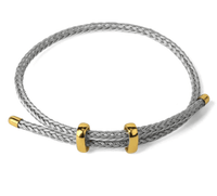 Bracelet corde avec fermoir plaqué or - CLOTHO STORE