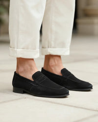 Old Money Suede Penny Loafers