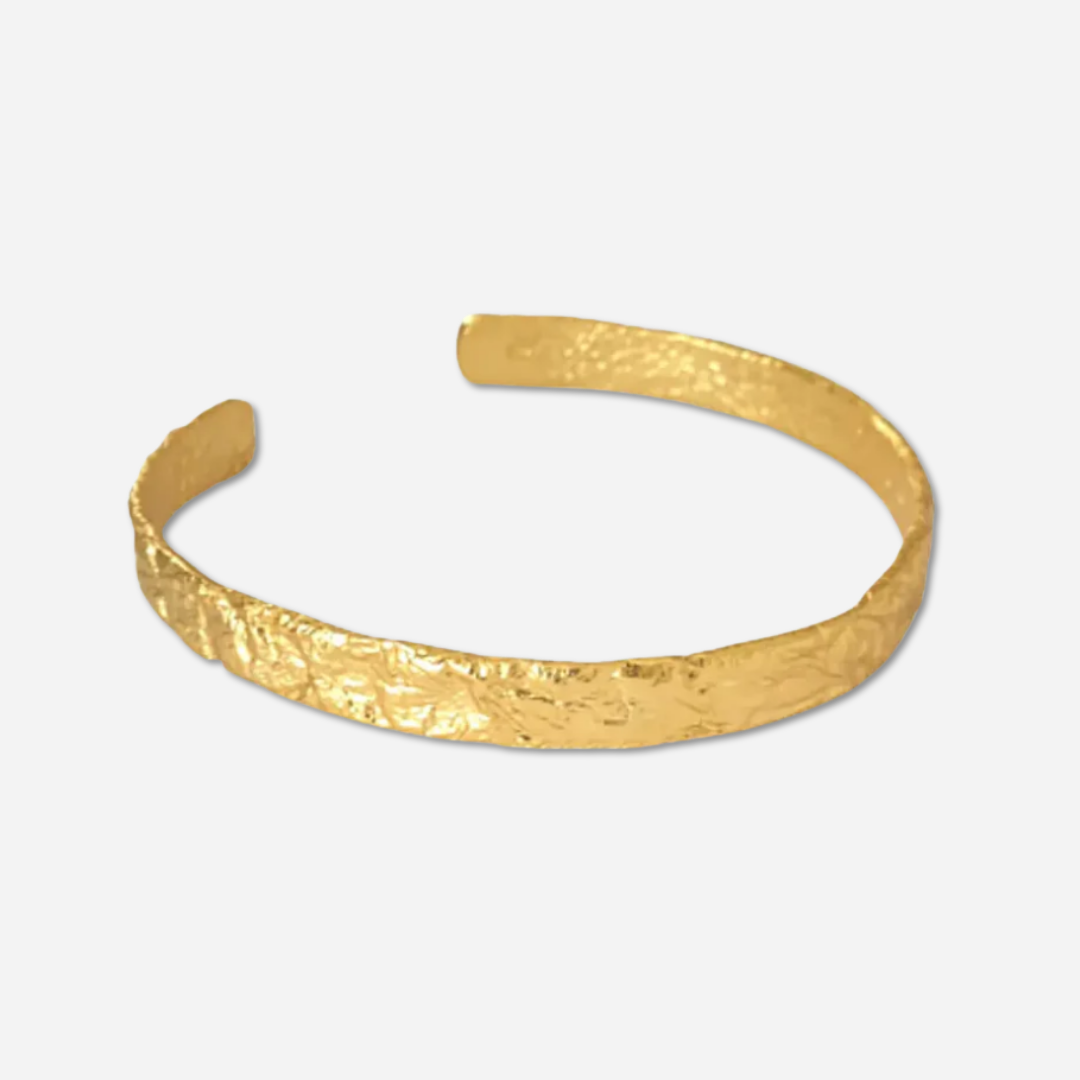 Gold Cuff Bracelet with Texture