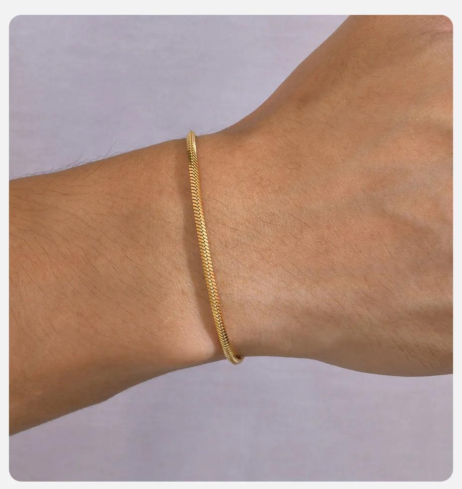 Gold Plated Snake Style Bracelet - Unisex