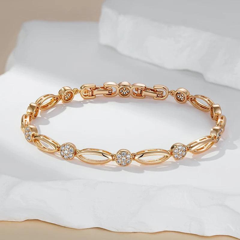 Bracelet Élégance Zircon 585 Or Rose - CLOTHO STORE