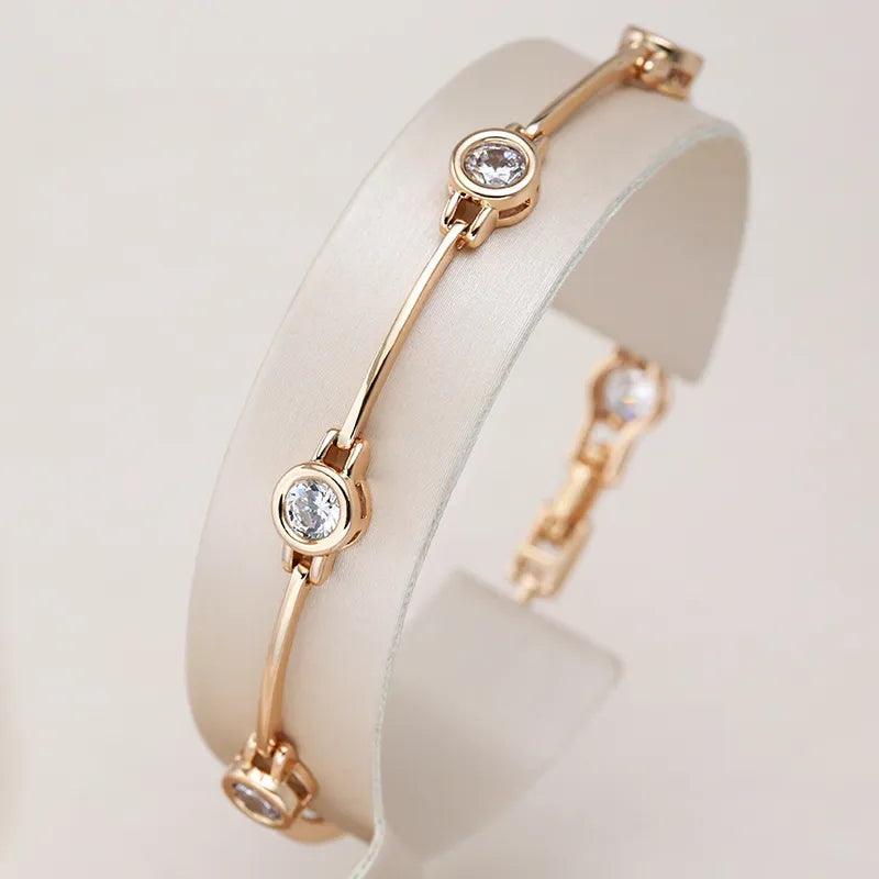 Luxury Bracelet Natural Zircon 585 Rose Gold