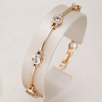 Bracelet Luxe Zircon Naturel Or Rose 585 - CLOTHO STORE