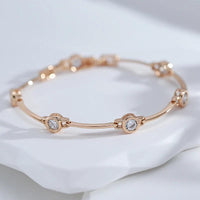 Bracelet Luxe Zircon Naturel Or Rose 585 - CLOTHO STORE