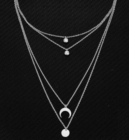 Collier lune en argent - CLOTHO STORE