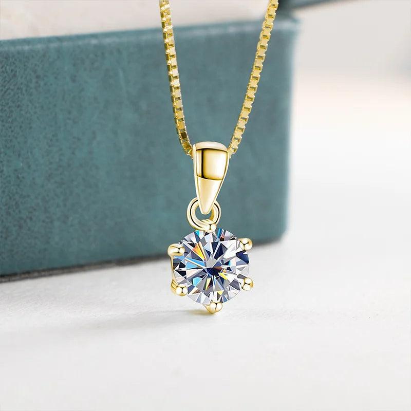 Collier Moissanite 1 Carat - Doré - CLOTHO STORE