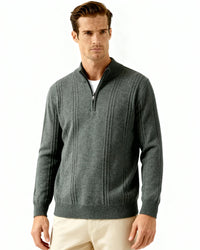 100% Cashmere Ribbed Half Zip