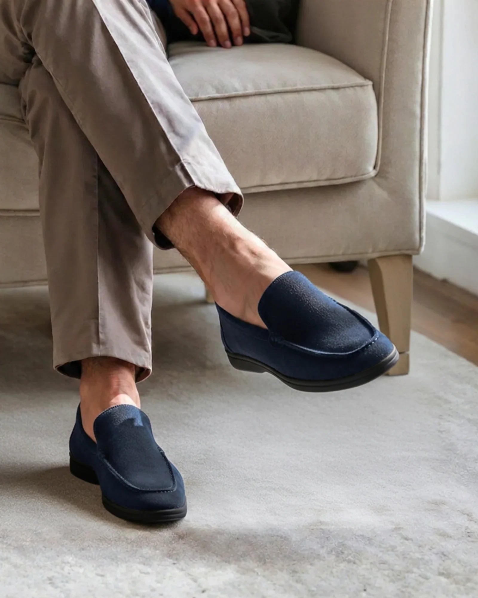 Premium Suede Loafers - Black Soles