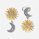 Boucle d'oreille prospérité soleil et lune - CLOTHO STORE