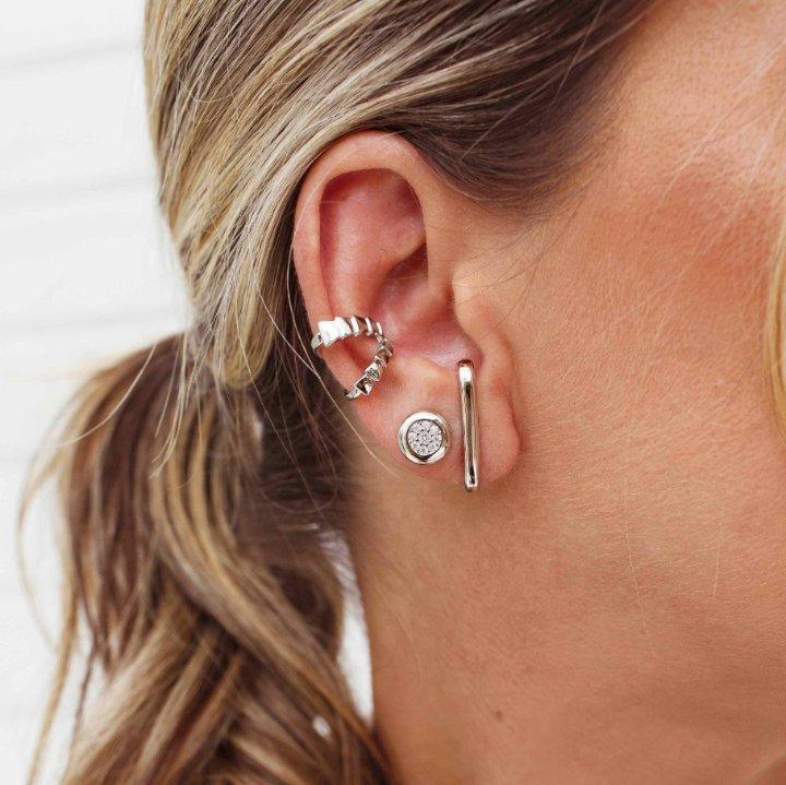 Boucles d'oreilles en argent brillant - CLOTHO STORE